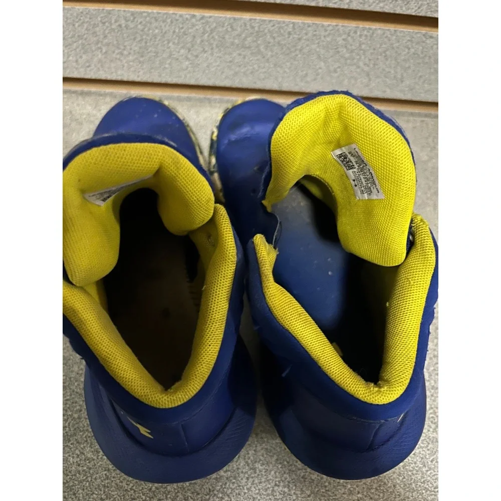 Under Armour Youth 6Y Basketball Shoes Royal Blue Yellow Marbled‎ No Laces